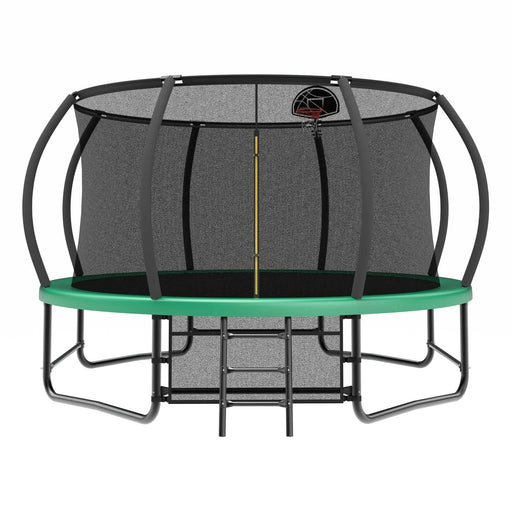14FT Trampoline with Enclosure - Recreational Trampolines with Ladder and AntiRust Coating, ASTM Approval Outdoor Trampoline for Kids Default -DTYStore
