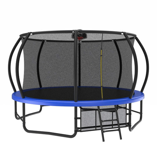 14FT Trampoline with Enclosure - Recreational Trampolines with Ladder and AntiRust Coating, ASTM Approval Outdoor Trampoline for Kids Default -DTYStore