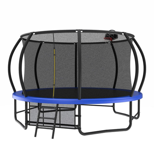 14FT Trampoline with Enclosure - Recreational Trampolines with Ladder and AntiRust Coating, ASTM Approval Outdoor Trampoline for Kids Default -DTYStore