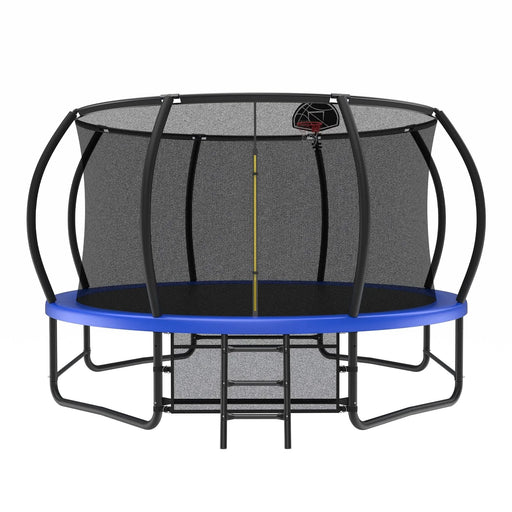 14FT Trampoline with Enclosure - Recreational Trampolines with Ladder and AntiRust Coating, ASTM Approval Outdoor Trampoline for Kids Default -DTYStore