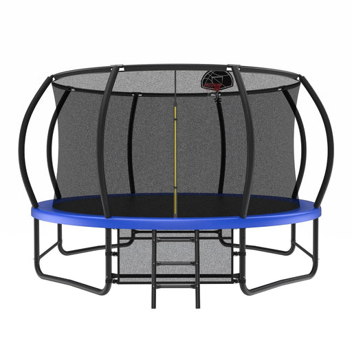 14FT Trampoline with Enclosure - Recreational Trampolines with Ladder and AntiRust Coating, ASTM Approval Outdoor Trampoline for Kids- DTY Store