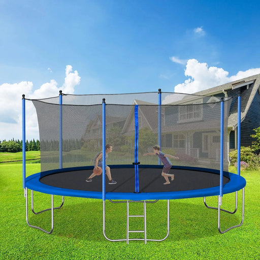 14FT Trampoline with Safety Enclosure Net,Heavy Duty Jumping Mat and Spring Cover Padding for Kids and Adults, Ladder Default -DTYStore