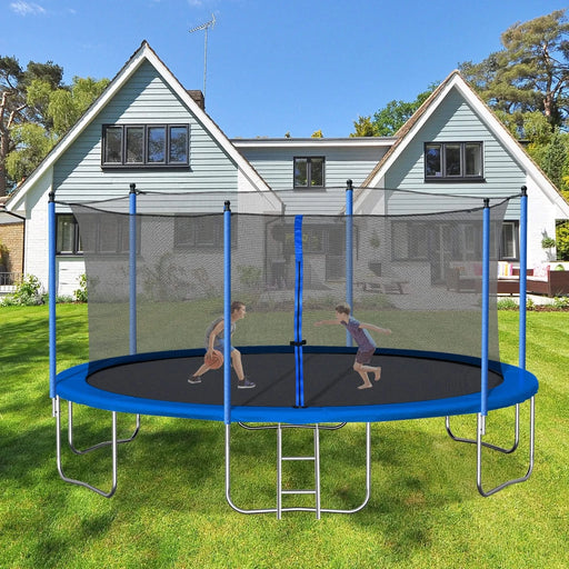 14FT Trampoline with Safety Enclosure Net,Heavy Duty Jumping Mat and Spring Cover Padding for Kids and Adults, Ladder Default -DTYStore