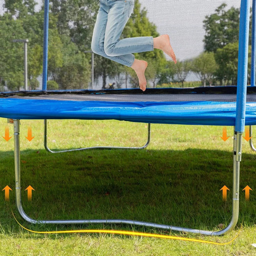 14FT Trampoline with Safety Enclosure Net,Heavy Duty Jumping Mat and Spring Cover Padding for Kids and Adults, Ladder Default -DTYStore