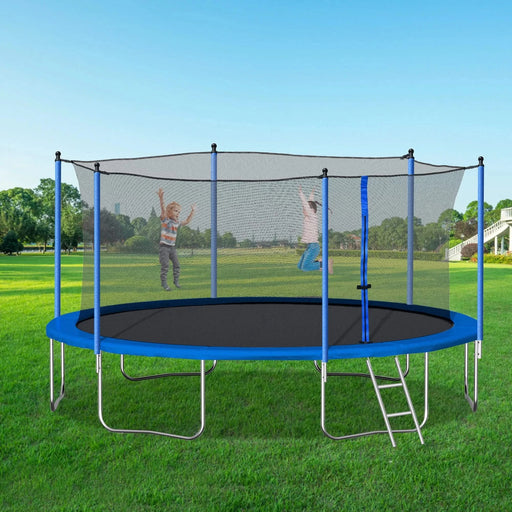 14FT Trampoline with Safety Enclosure Net,Heavy Duty Jumping Mat and Spring Cover Padding for Kids and Adults, Ladder Default -DTYStore