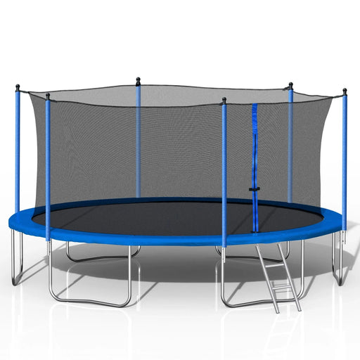 14FT Trampoline with Safety Enclosure Net,Heavy Duty Jumping Mat and Spring Cover Padding for Kids and Adults, Ladder Default -DTYStore