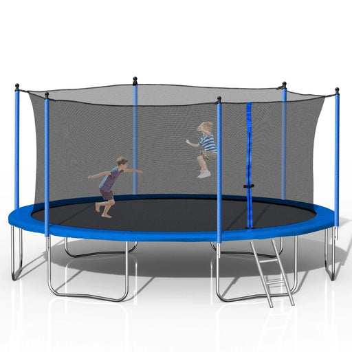 14FT Trampoline with Safety Enclosure Net,Heavy Duty Jumping Mat and Spring Cover Padding for Kids and Adults, Ladder Default -DTYStore