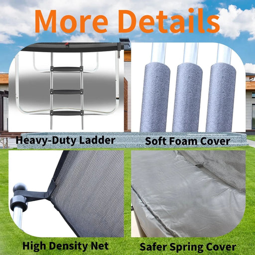 14FT Trampoline with Safety Enclosure Net, Outdoor Trampoline with Heavy Duty Jumping Mat and Spring Cover Padding for Kids and Adults - DTY Store