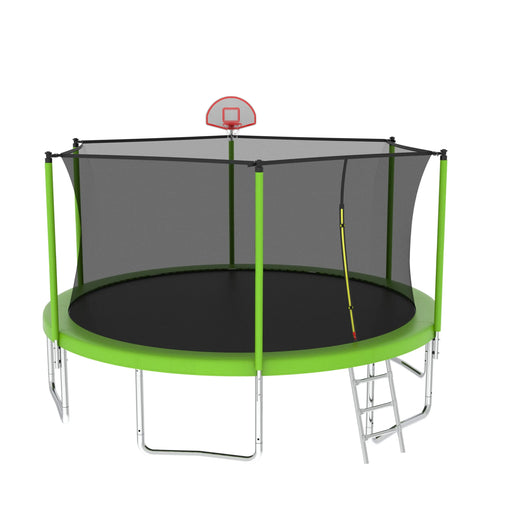 14FT for Kids Children with Safety Enclosure Net Outdoor Backyards Large Recreational Trampoline Default -DTYStore