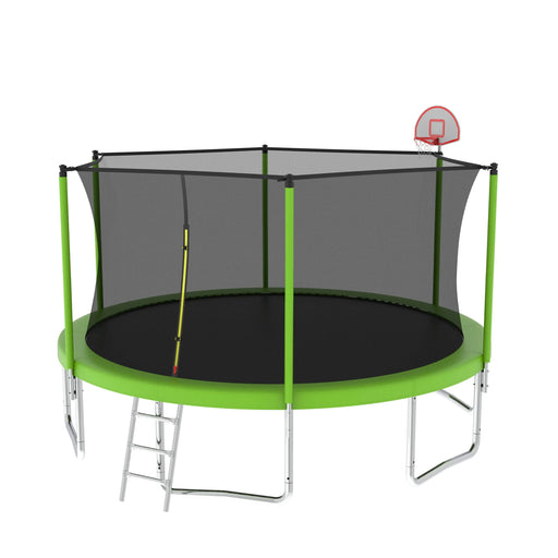 14FT for Kids Children with Safety Enclosure Net Outdoor Backyards Large Recreational Trampoline Default -DTYStore