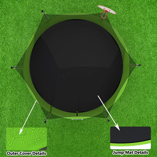 14FT for Kids Children with Safety Enclosure Net Outdoor Backyards Large Recreational Trampoline Default -DTYStore