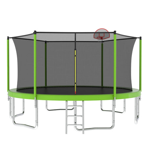 14FT for Kids Children with Safety Enclosure Net Outdoor Backyards Large Recreational Trampoline Default -DTYStore