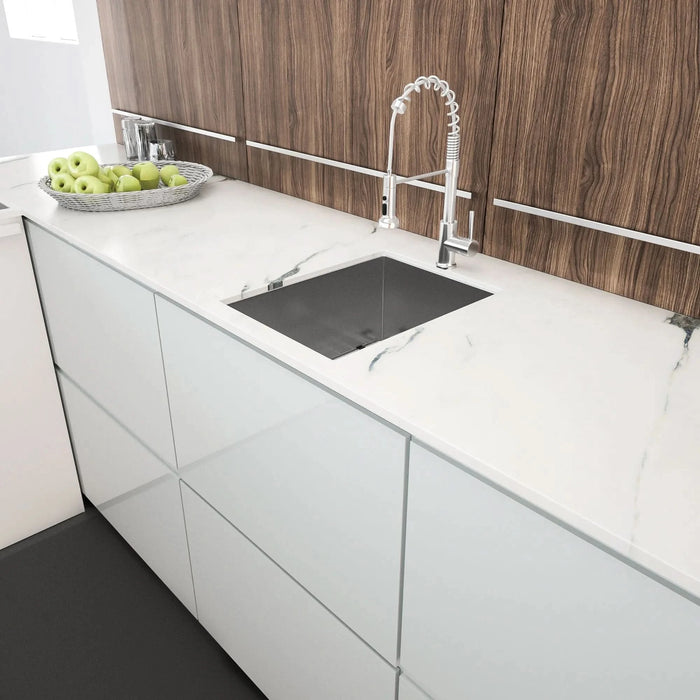 14 Inch Undermount Stainless Steel Kitchen Sink 16 Gauge 9 Inch Deep Single Bowl in Brushed Nickel - DTY Store