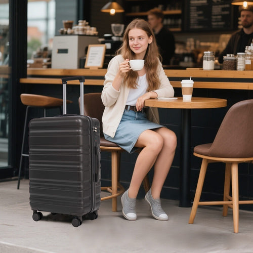 HIFINE TOURIST 20'/24'/28' 3 pcs/set in ABS Spinner Wheel Luggage, Carry on Suitcase, Matching Color, Combination Lock (Dark Gray) - Image 4