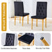 4 piece dining chairs.The gold metal legs complement the black velvet, showcasing a perfect blend of modern and classic elements.Suitable for various occasions such as kitchens,conference rooms, etc. - DTYStore