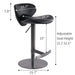 Black Titanium Stainless Steel Bar Stools Swivel Adjustable Height for Kitchen Counter and Dining Room(Black 1pc) - DTYStore