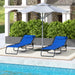 Outsunny Folding Chaise Lounge Pool Chair, Patio Sun Tanning Chair, Outdoor Lounge Chair with 4-Position Reclining Back, Breathable Mesh Seat for Beach, Yard, Patio, Blue - DTYStore