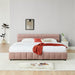 King Size Upholstered Bed ,comfortable upholstered bed frame, Chenille fabric, with headboard and solid bed frame. With drawer for storage.-Pink(88.5''*85.5''*31'') - DTYStore