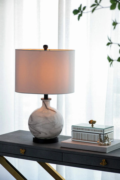 14x14x23' White And Grey Glass Table Lamp Default -DTYStore