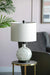 14x14x23' White And Grey Glass Table Lamp Default -DTYStore