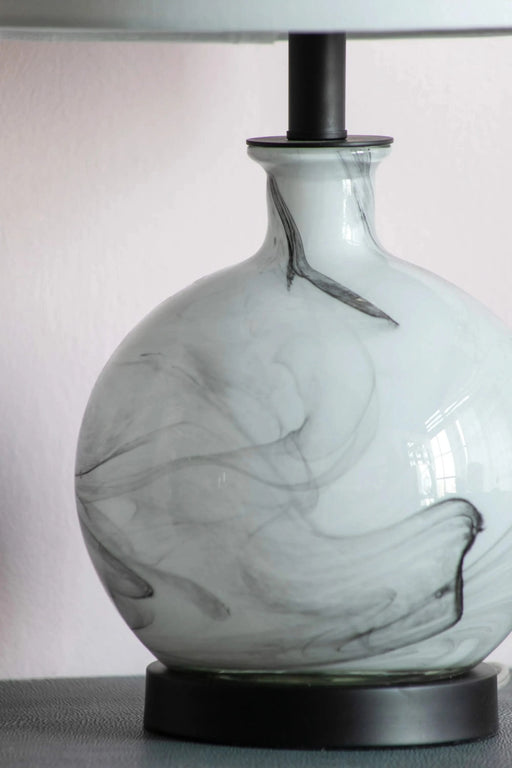 14x14x23' White And Grey Glass Table Lamp Default -DTYStore