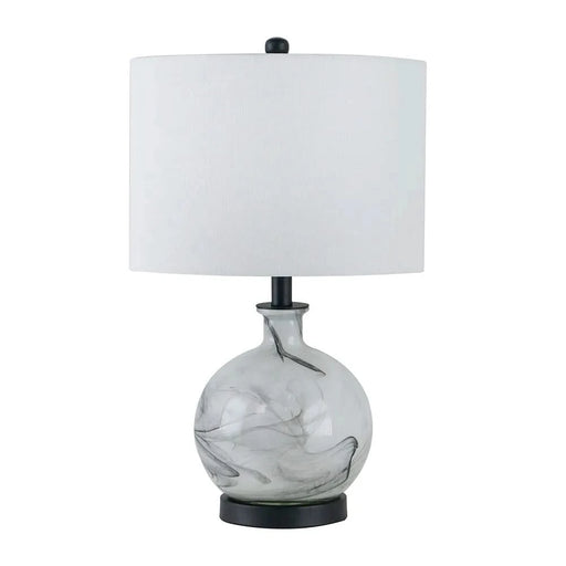 14x14x23' White And Grey Glass Table Lamp Default -DTYStore