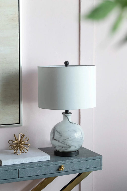 14x14x23' White And Grey Glass Table Lamp Default -DTYStore