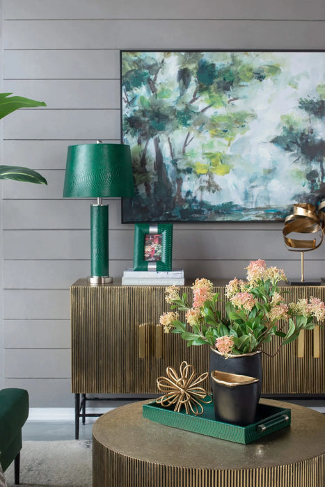 14x14x27' Leather Table Lamp Default -DTYStore