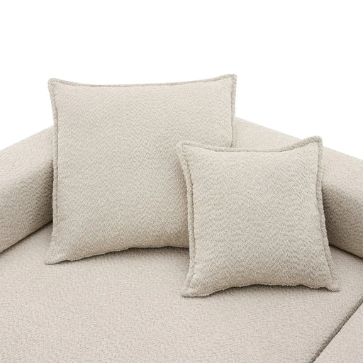 156''Oversized Modular U Shaped Sectional Sofa,Luxury Boucle Floor Couch Set,Convertible Compressed Couch,Spacious Foam-Filled Sofa for Living Room,4 PC Free Combination,2 Colors Default -DTYStore