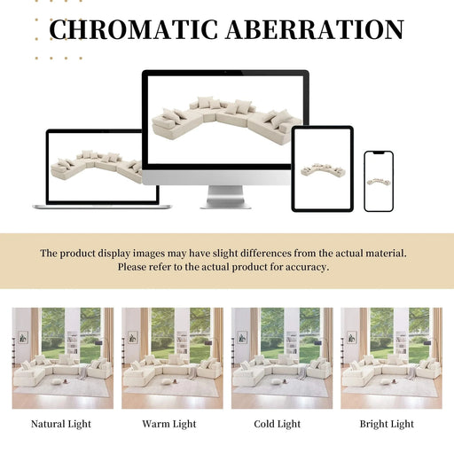 156''Oversized Modular U Shaped Sectional Sofa,Luxury Boucle Floor Couch Set,Convertible Compressed Couch,Spacious Foam-Filled Sofa for Living Room,4 PC Free Combination,2 Colors Default -DTYStore