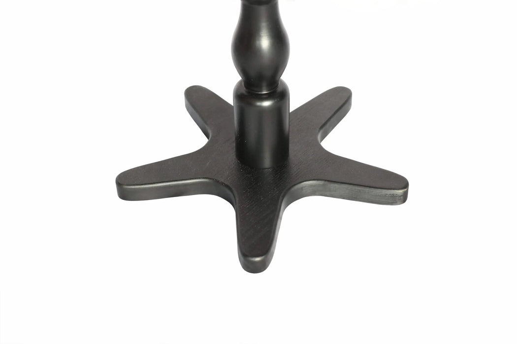 15.75 inch Round Small End Table, Wooden Pedestal Side Coffee Tables, Vintage Accent Nightstand for Living Room, Bedroom, Entryway (Black) Default -DTYStore