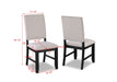 Transitional Relaxed Vintage Style 2pc Warm Charcoal Black Finish Finish Nailhead Trim Side Chairs Standard Height Dining Chairs Fabric Upholstery - DTYStore