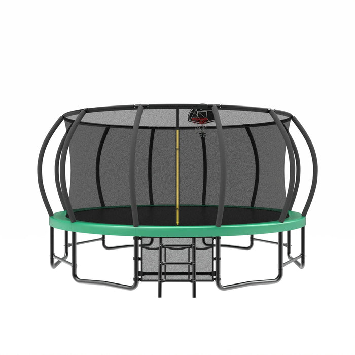 15FT Trampoline with Basketball Hoop - Recreational Trampolines with Ladder ,Shoe Bag and Galvanized Anti-Rust Coating Default -DTYStore