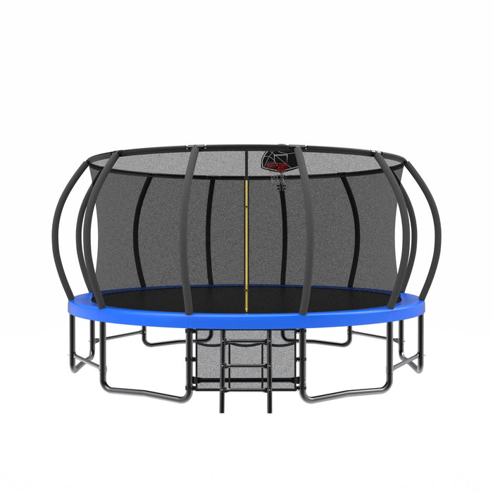 15FT Trampoline with Basketball Hoop - Recreational Trampolines with Ladder ,Shoe Bag and Galvanized Anti-Rust Coating Default -DTYStore