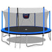 15FT Trampoline with Basketball Hoop Inflator and Ladder, 6pcs extra safety net pole sleeves- Blue Default -DTYStore