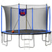 15FT Trampoline with Basketball Hoop Inflator and Ladder, 6pcs extra safety net pole sleeves- Blue Default -DTYStore