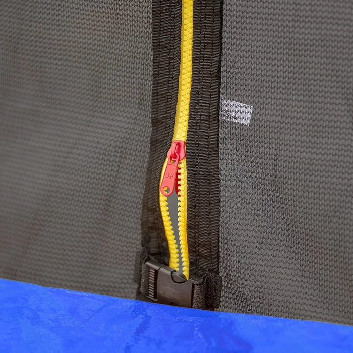 15FT Trampoline with Basketball Hoop Inflator and Ladder, 6pcs extra safety net pole sleeves- Blue Default -DTYStore