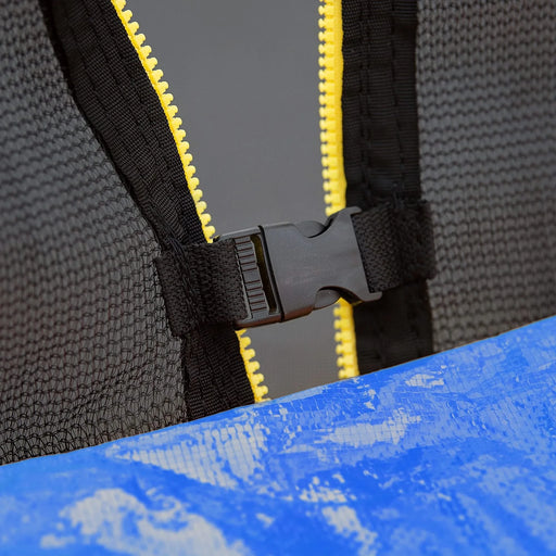 15FT Trampoline with Basketball Hoop Inflator and Ladder, 6pcs extra safety net pole sleeves- Blue Default -DTYStore