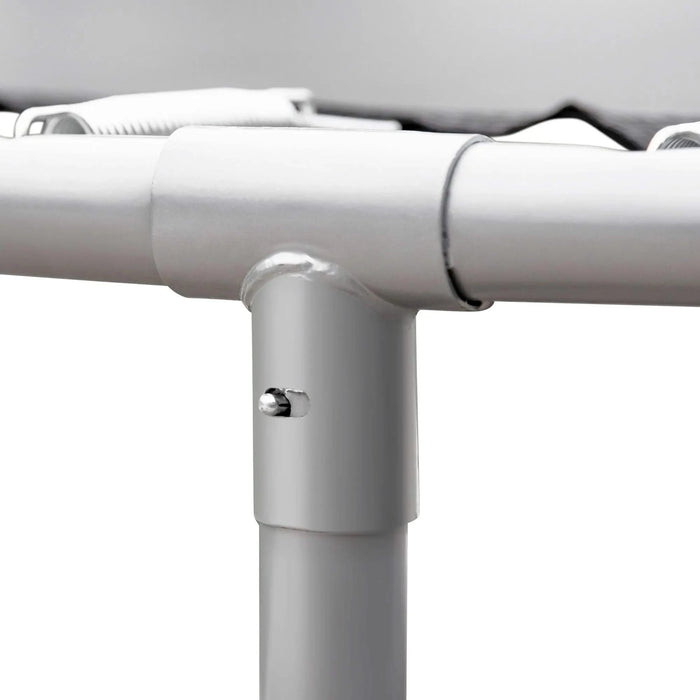 15FT Trampoline with Basketball Hoop Inflator and Ladder, 6pcs extra safety net pole sleeves- Blue Default -DTYStore