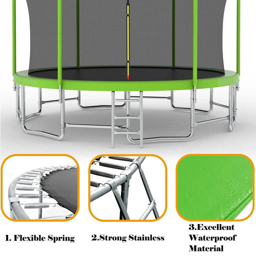 15FT for Kids Children with Safety Enclosure Net Outdoor Backyards Large Recreational Trampoline Default -DTYStore