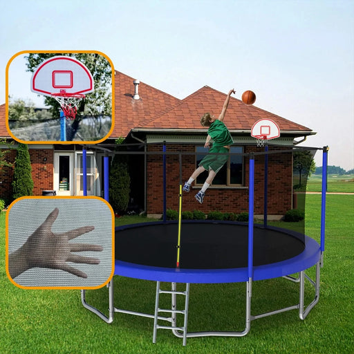 15FT for Kids Children with Safety Enclosure Net Outdoor Backyards Large Recreational Trampoline Default -DTYStore