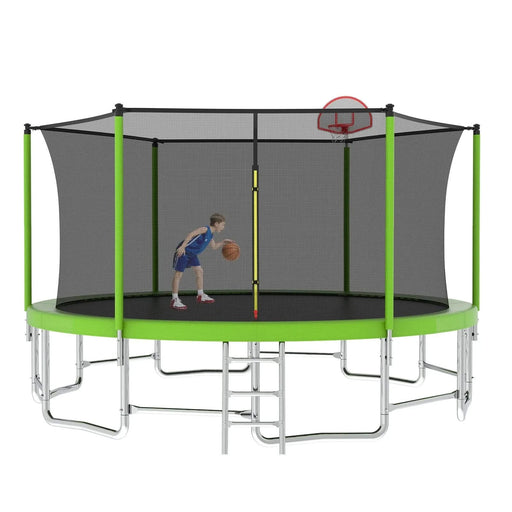 15FT for Kids Children with Safety Enclosure Net Outdoor Backyards Large Recreational Trampoline Default -DTYStore