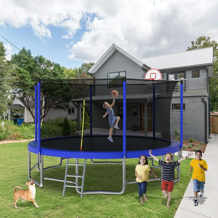 15FT for Kids Children with Safety Enclosure Net Outdoor Backyards Large Recreational Trampoline Default -DTYStore