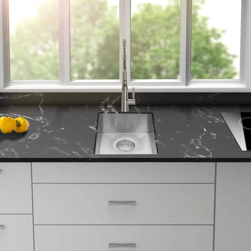 15 Inch Undermount Sink - 15' x 17' x 9' Undermount Stainless Steel Kitchen Sink 16 Gauge 9 Inch Deep Single Bowl Kitchen Sink Basin, Includes Drain Assembly (No Additional Accessories) Default -DTYStore