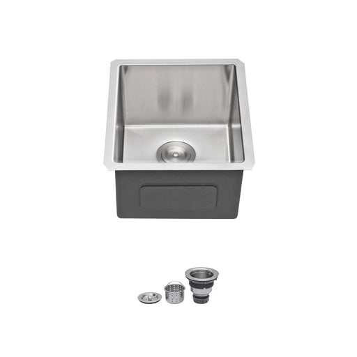 15 Inch Undermount Sink - 15' x 17' x 9' Undermount Stainless Steel Kitchen Sink 16 Gauge 9 Inch Deep Single Bowl Kitchen Sink Basin, Includes Drain Assembly (No Additional Accessories) Default -DTYStore