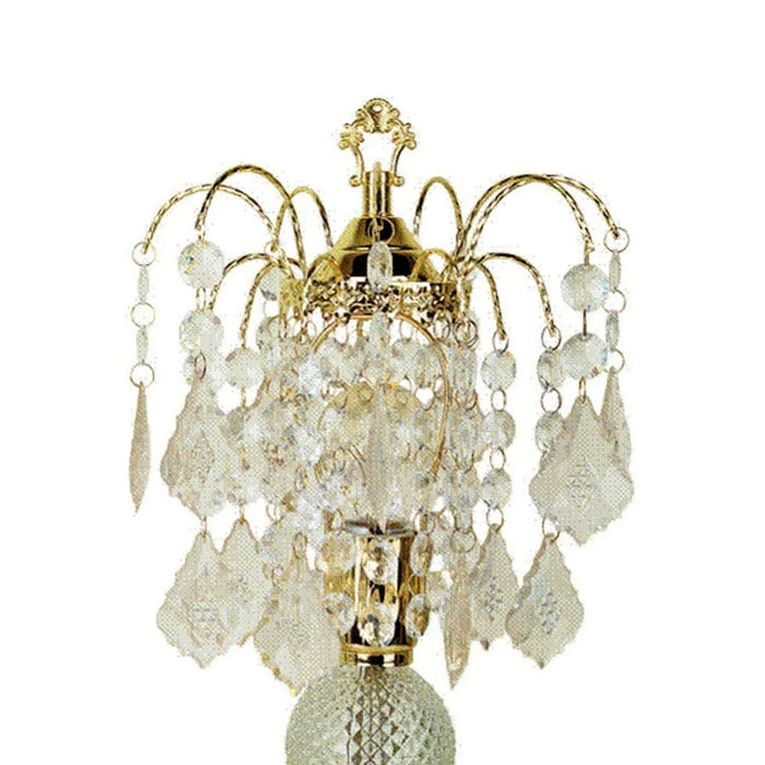 15' Tall Steel Table Lamp with Gold finish, Glass Decor Default -DTYStore