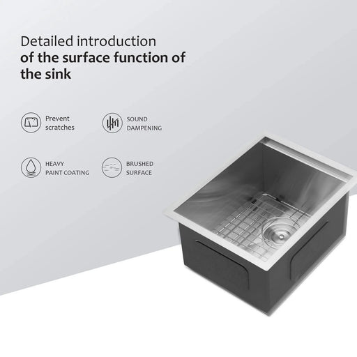 15' Undermount Kitchen Sink - 16 Gauge Stainless Steel Ledge Workstation, Brushed Nickel Finish, 15x19x10 Inches Default -DTYStore