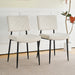 Modern Beige simple dining chair Fabric Upholstered Chairs home bedroom stool back dressing chair black metal legs(set of 2) - DTYStore