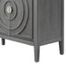 Retro Sideboard Door with Circular Groove Design and Round Metal Door Handle for Entrance, Dining Room, Living Room