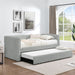 Twin Size Daybed, Upholstered sofa bed,The bottom pulls out to form a bed ,Plaid corduroy fabric- Dark grey(86'*43.5'*34') - DTYStore